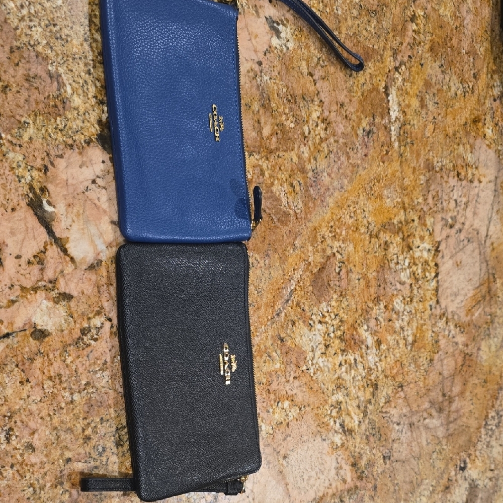 Coach Dual Wristlet Set in Blue and Black $20 For Both Or $15 individually